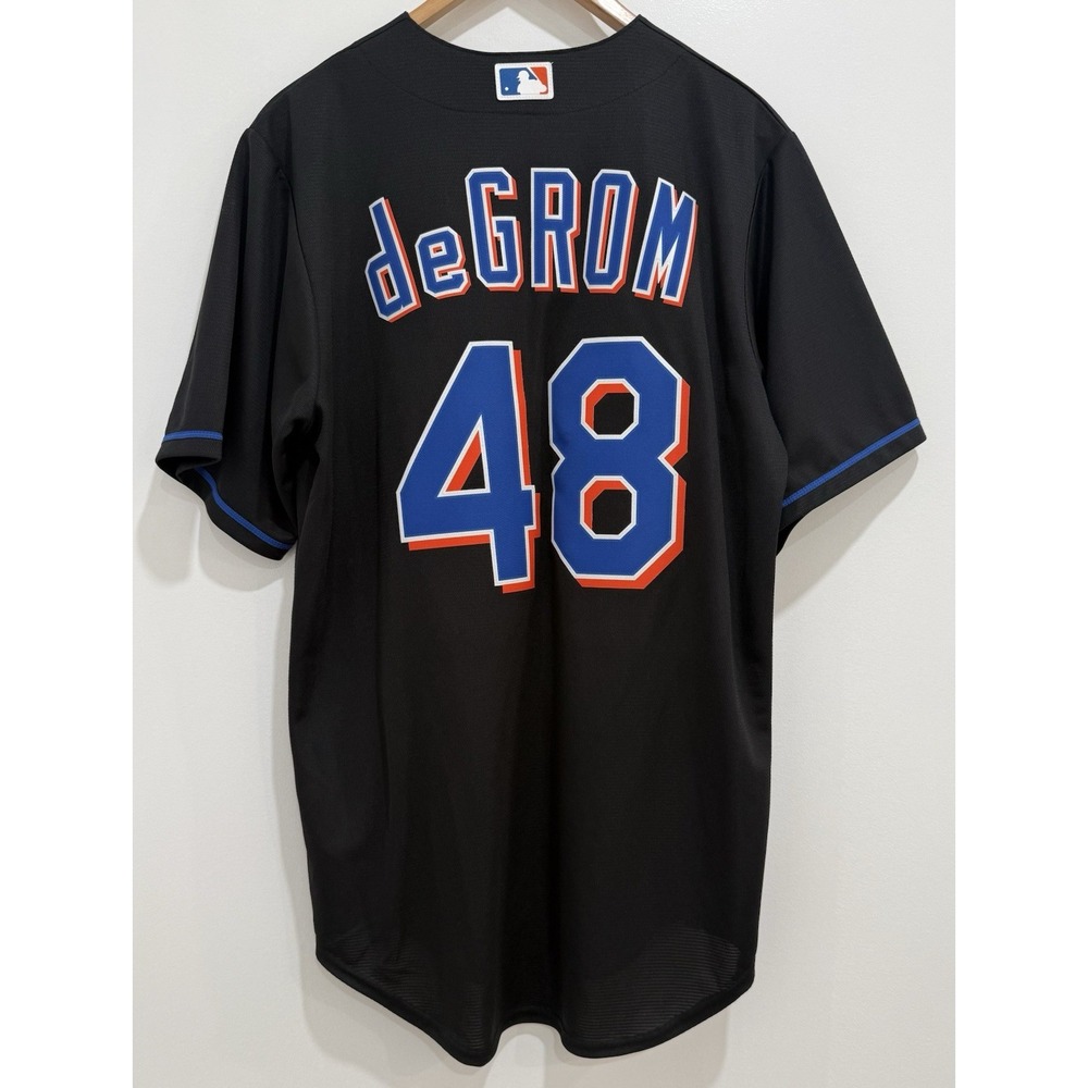 NWOT Nike New York Mets #48 Jacob deGrom Black MLB Baseball Jersey NY